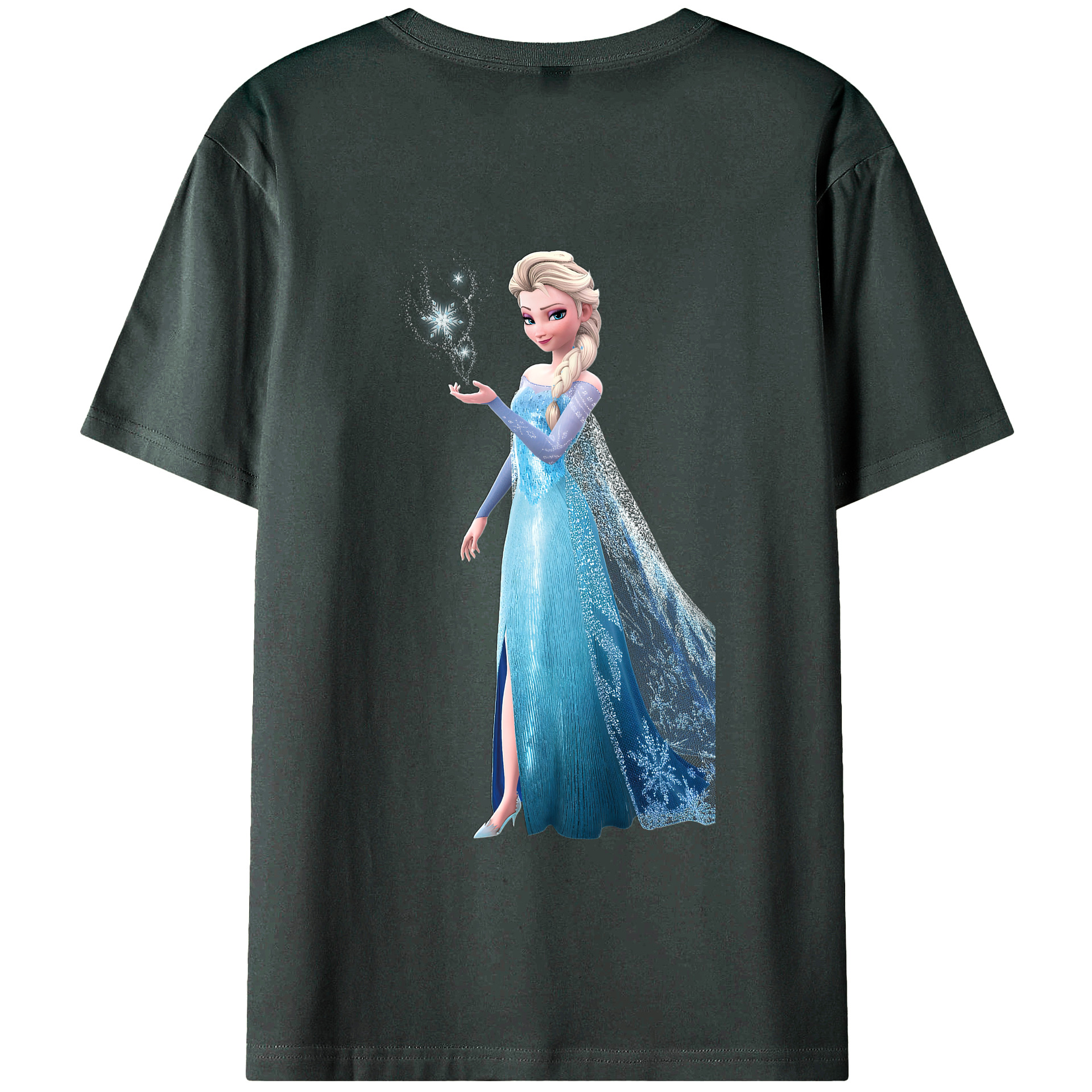 （画像用） アナと雪の女王 アンナ エルサ Frozen Anna Elsa 綿100％ メンズ半袖Tシャツ（バックプリント） 通気性